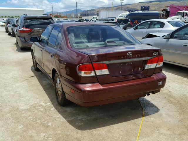 JNKCP11A52T512309 - 2002 INFINITI G20 BURGUNDY photo 3