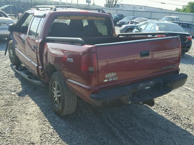 1GCDT13X44K133295 - 2004 CHEVROLET S TRUCK MAROON photo 3