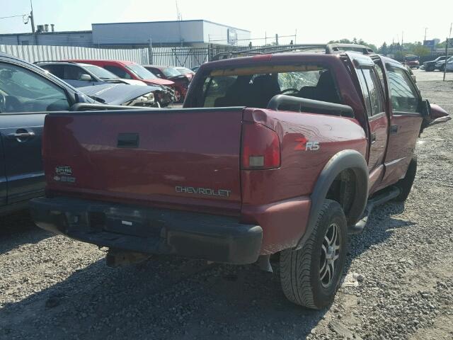 1GCDT13X44K133295 - 2004 CHEVROLET S TRUCK MAROON photo 4