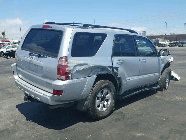 JTEZT14R950020196 - 2005 TOYOTA 4RUNNER SR SILVER photo 4