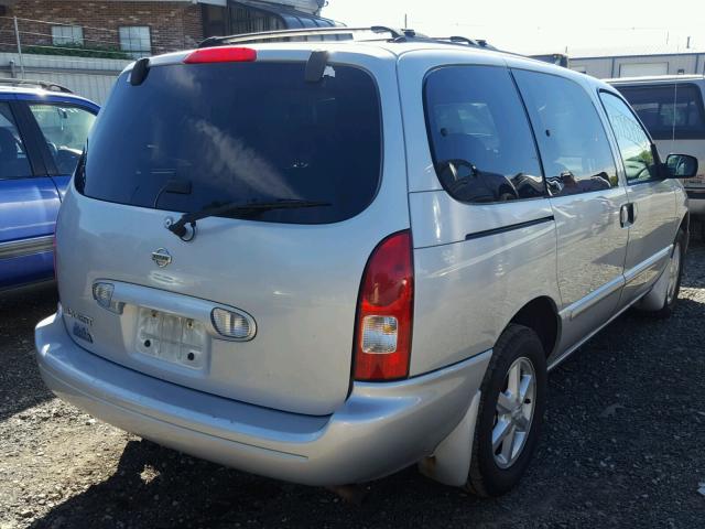 4N2ZN17T82D805171 - 2002 NISSAN QUEST GLE SILVER photo 4