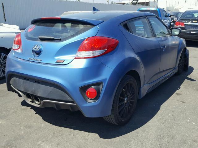 KMHTC6AE3GU253328 - 2016 HYUNDAI VELOSTER T BLUE photo 4