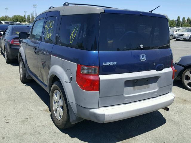 5J6YH28263L004953 - 2003 HONDA ELEMENT DX BLUE photo 3