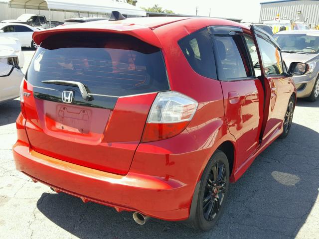 JHMGE8H54BS003553 - 2011 HONDA FIT SPORT RED photo 4