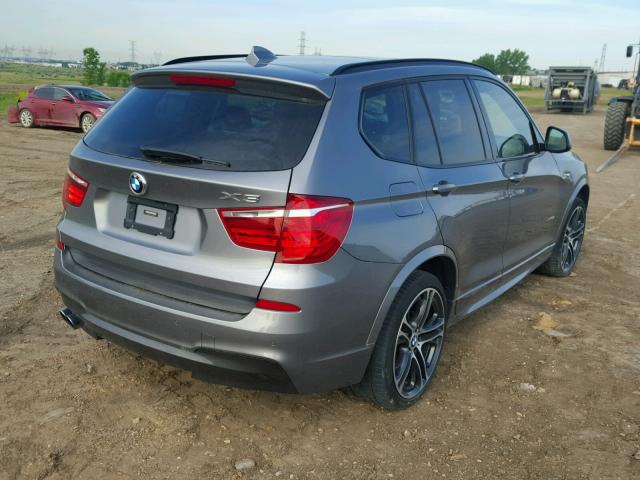 5UXWX7C53G0S16908 - 2016 BMW X3 XDRIVE3 GRAY photo 4