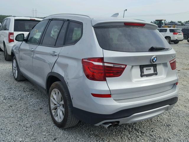 5UXWZ7C3XH0V92984 - 2017 BMW X3 SDRIVE2 SILVER photo 3