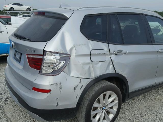5UXWZ7C3XH0V92984 - 2017 BMW X3 SDRIVE2 SILVER photo 9