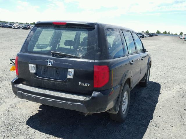 2HKYF18115H554985 - 2005 HONDA PILOT LX BLACK photo 4