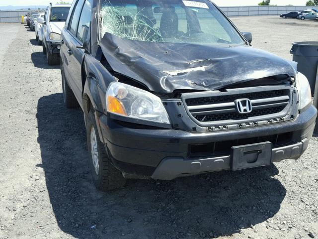 2HKYF18115H554985 - 2005 HONDA PILOT LX BLACK photo 9