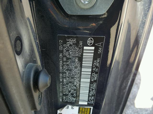 JTKJF5C76C3038997 - 2012 TOYOTA SCION TC 蓝色 照片 10