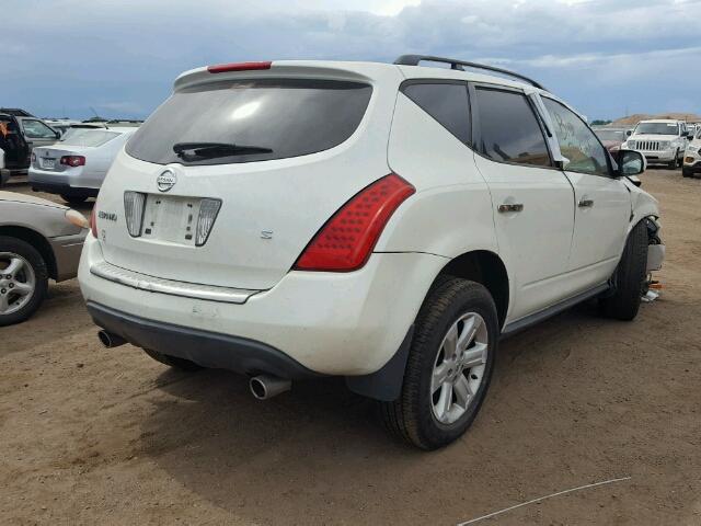 JN8AZ08T66W405945 - 2006 NISSAN MURANO WHITE photo 4