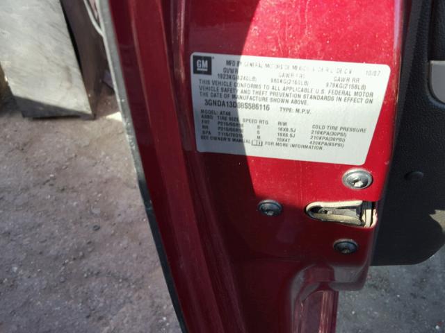 3GNDA13D08S586116 - 2008 CHEVROLET HHR LS Tünd qırmızı foto 10