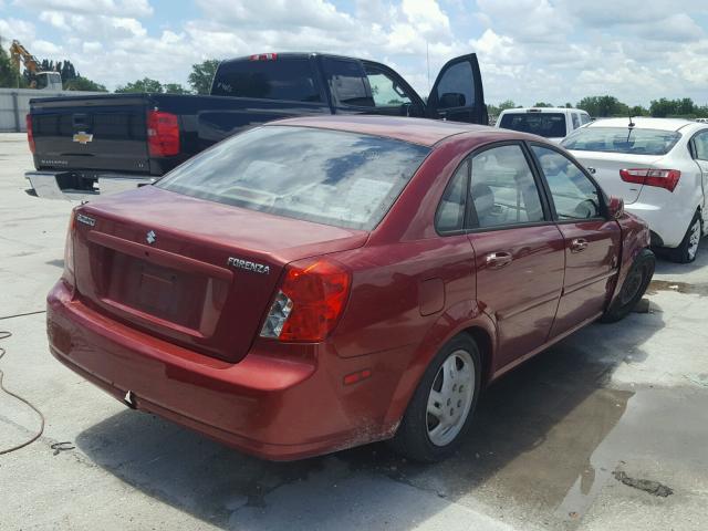 KL5JD56Z07K690445 - 2007 SUZUKI FORENZA BA RED photo 4