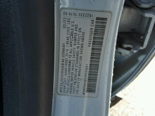 WVWTH63B53P033691 - 2003 VOLKSWAGEN PASSAT GLX 蓝色 照片 10