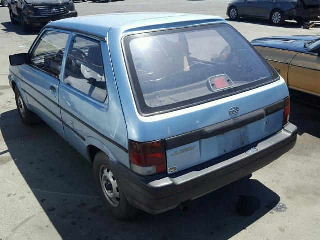 JF1KA72A8KB713214 - 1989 SUBARU JUSTY DL BLUE photo 3