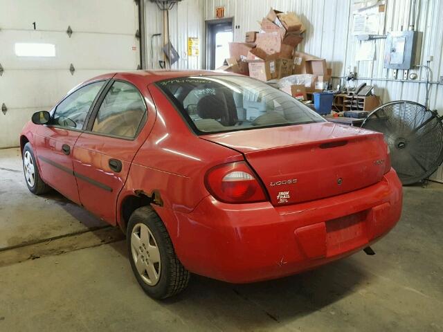 1B3ES26C43D228157 - 2003 DODGE NEON SE RED photo 3