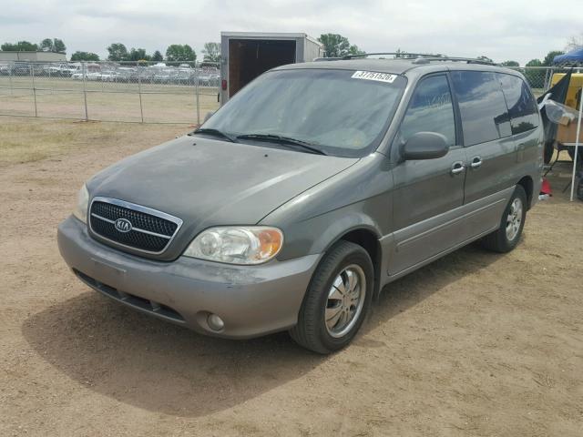 KNDUP131846557362 - 2004 KIA SEDONA EX GREEN photo 2