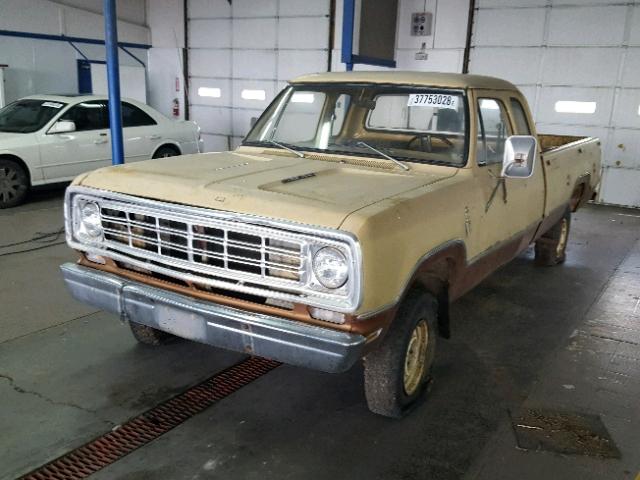 W17BJ6S230486 - 1976 DODGE RAM 100 YELLOW photo 2