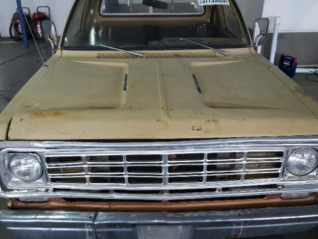 W17BJ6S230486 - 1976 DODGE RAM 100 YELLOW photo 7