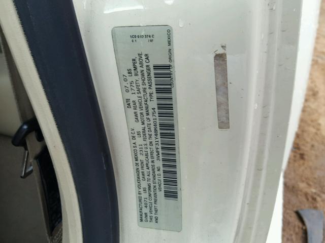 3VWPF31Y48M401754 - 2008 VOLKSWAGEN NEW BEETLE თეთრი ფოტო 10