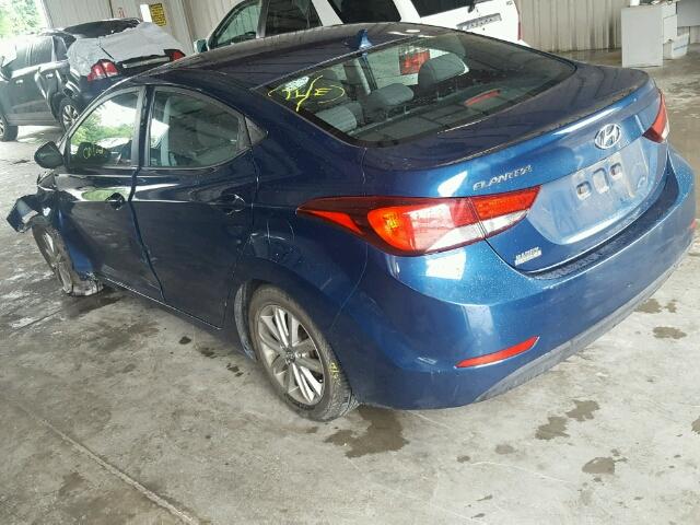 KMHDH4AE5EU179448 - 2014 HYUNDAI ELANTRA SE BLUE photo 3