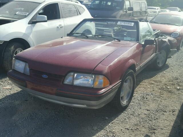 1FABP44E6JF268587 - 1988 FORD MUSTANG LX BURGUNDY photo 2