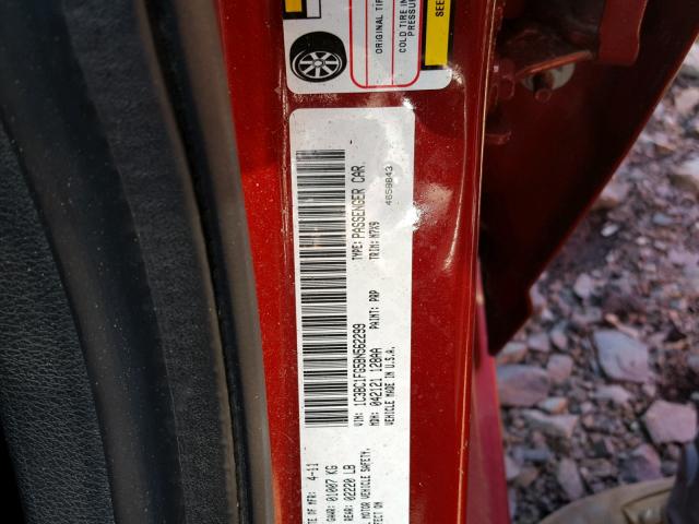 1C3BC1FG5BN562299 - 2011 CHRYSLER 200 TOURIN RED photo 10