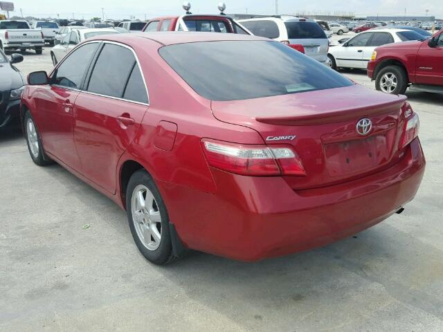 4T1BE46KX7U009796 - 2007 TOYOTA CAMRY CE/L RED photo 3