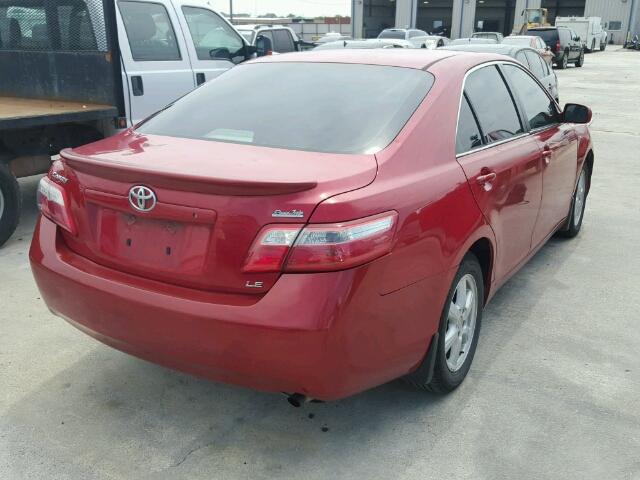 4T1BE46KX7U009796 - 2007 TOYOTA CAMRY CE/L RED photo 4