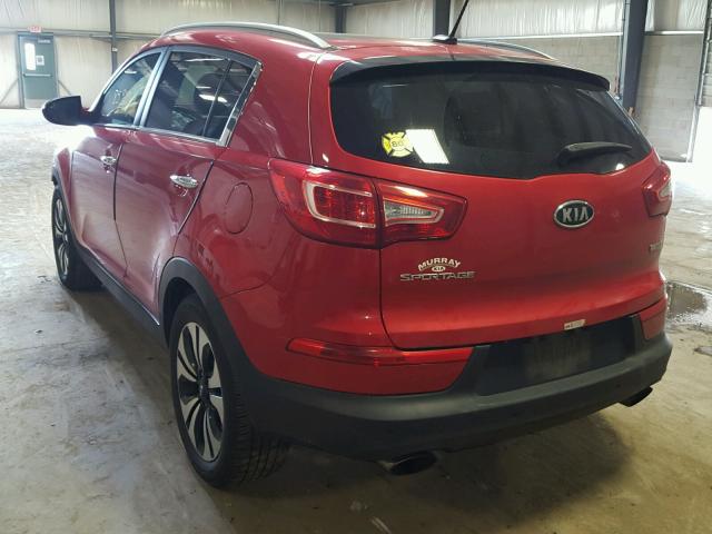 KNDPCCA64C7190536 - 2012 KIA SPORTAGE S RED photo 3