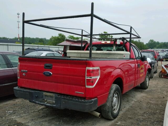 1FTMF1CM7DKF40184 - 2013 FORD F150 RED photo 4