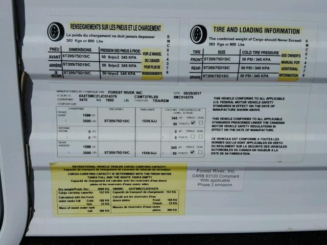 4X4TSMC21JC014379 - 2018 SALM FOREST RIV SILVER photo 10