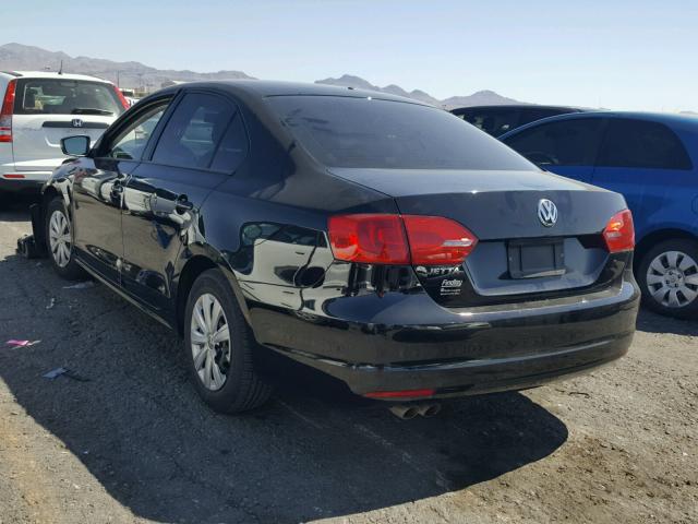 3VW2K7AJ9CM373801 - 2012 VOLKSWAGEN JETTA BASE Սև լուսանկար 3