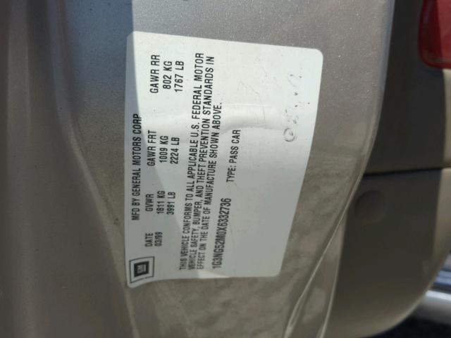 1G3NG52M0X6332736 - 1999 OLDSMOBILE CUTLASS GL GOLD photo 10