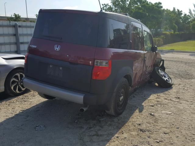 5J6YH18398L014466 - 2008 HONDA ELEMENT LX BURGUNDY photo 4