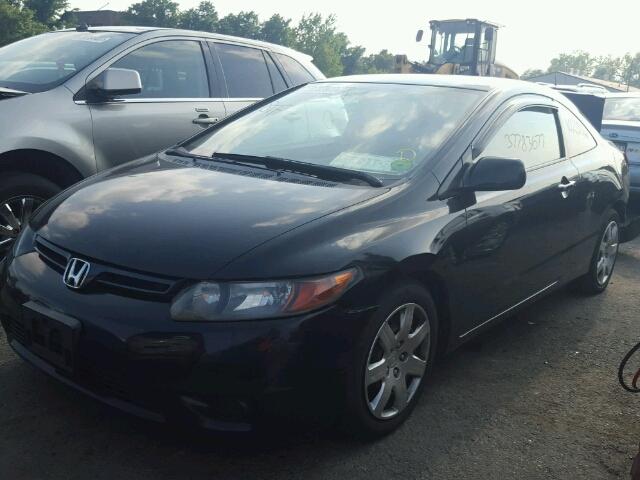 2HGFG12678H572656 - 2008 HONDA CIVIC LX BLACK photo 2