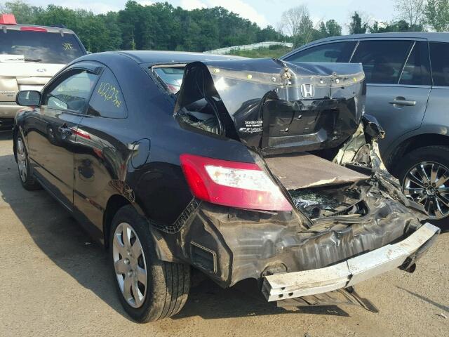 2HGFG12678H572656 - 2008 HONDA CIVIC LX BLACK photo 3