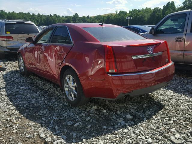 1G6DF577080187299 - 2008 CADILLAC CTS RED photo 3