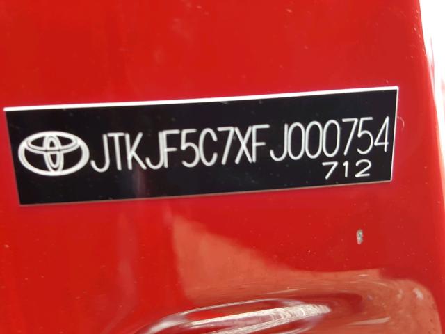 JTKJF5C7XFJ000754 - 2015 TOYOTA SCION TC 红色 照片 10