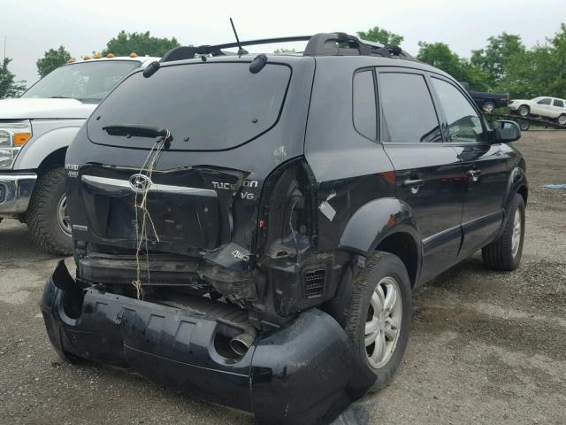 KM8JN72D07U540509 - 2007 HYUNDAI TUCSON SE BLACK photo 4