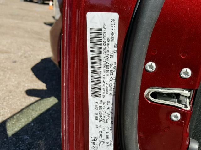 1C6RR7FT4GS411964 - 2016 RAM 1500 ST RED photo 10