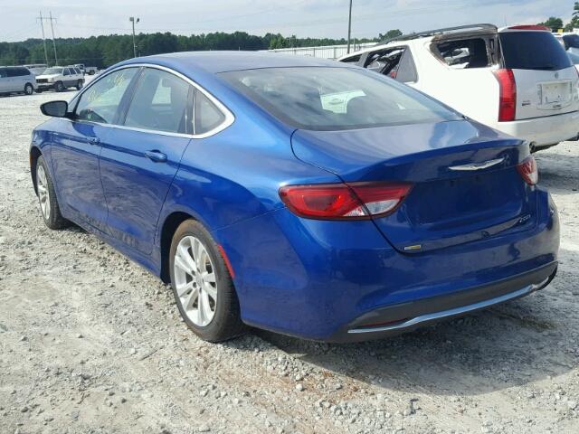 1C3CCCABXFN679491 - 2015 CHRYSLER 200 LIMITE BLUE photo 3