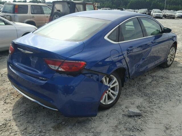 1C3CCCABXFN679491 - 2015 CHRYSLER 200 LIMITE BLUE photo 4