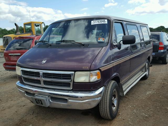 2B6HB21Y5TK166485 - 1996 DODGE RAM VAN B2 BURGUNDY photo 2