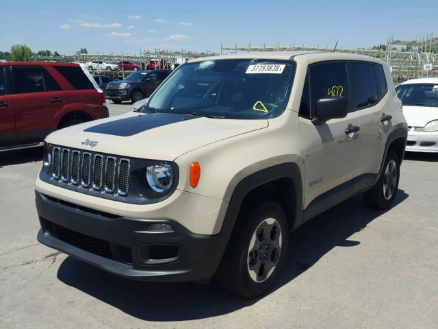 ZACCJBAW1GPD12101 - 2016 JEEP RENEGADE S TAN photo 2