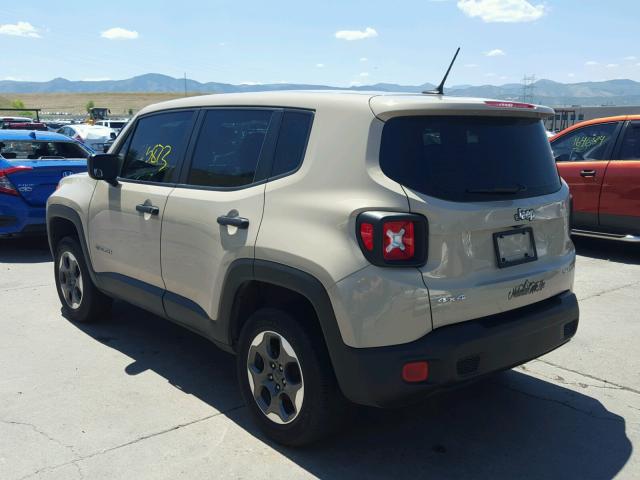 ZACCJBAW1GPD12101 - 2016 JEEP RENEGADE S TAN photo 3