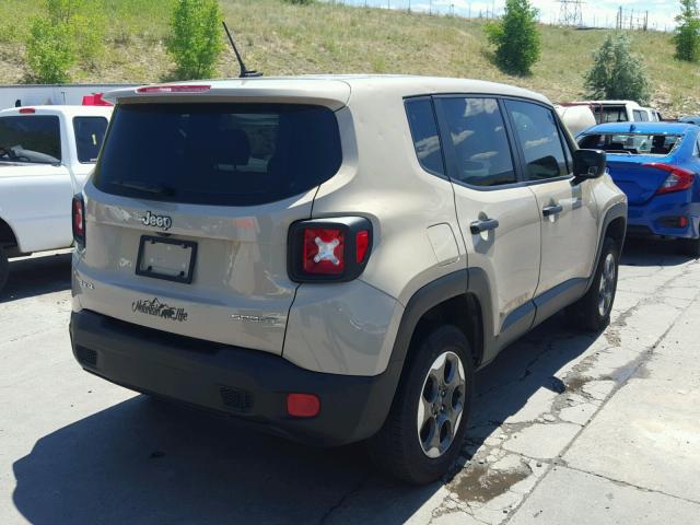 ZACCJBAW1GPD12101 - 2016 JEEP RENEGADE S TAN photo 4