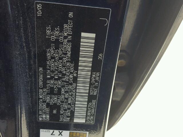 JTLKT324264047988 - 2006 TOYOTA SCION XB Mavi foto 10