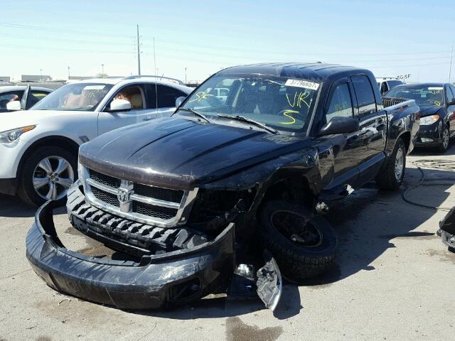 1D7HW48N38S507828 - 2008 DODGE DAKOTA BLACK photo 2