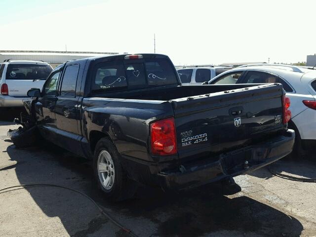 1D7HW48N38S507828 - 2008 DODGE DAKOTA BLACK photo 3